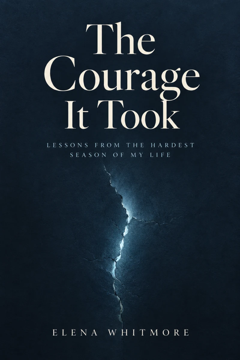 Option 2: The Courage It Took, alternative dark blue cover with a line of light